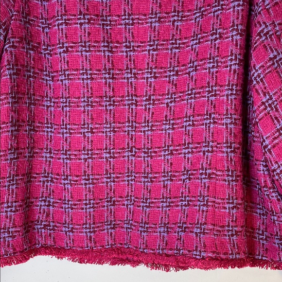 NWT. G by Giuliana Timeless Tweed Jacket with Leather Trims Raw Hem. 2X. - Picture 12 of 13